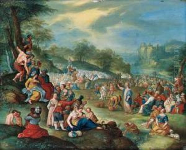 The Feeding Of The Five Thousand Oil Painting by Hieronymous III Francken