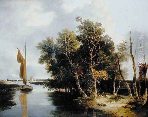 Wherries on the Yare Oil Painting by John Crome