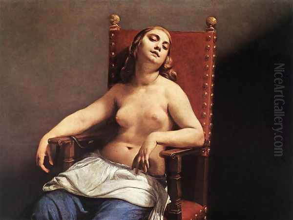 The Death of Cleopatra c. 1660 Oil Painting by Guido Cagnacci