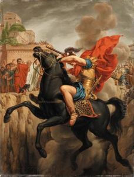 The Death Of Marcus Curtius Oil Painting by Pierre-Joseph-Clestin Franois