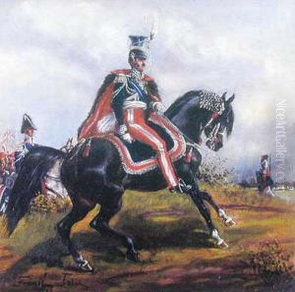 Ksiaze Jozef Poniatowski Na Karym Koniu Oil Painting by Feliks Franic