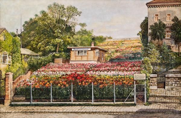 Dahlienbauer In Wien Oil Painting by Friedrich Frank