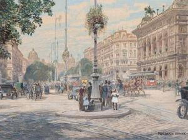 Ringstrase Und Oper Oil Painting by Friedrich Frank