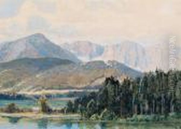 Blick Auf Die Koschutta In Den Karawanken Oil Painting by Friedrich Frank