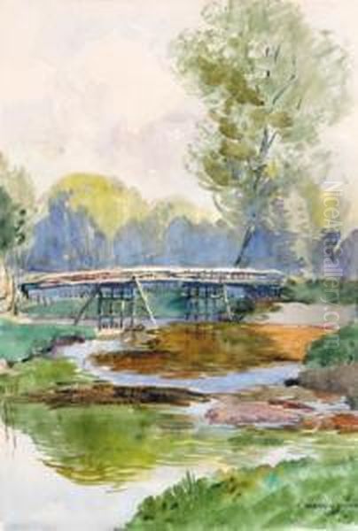 Steg In Der Lobau Oil Painting by Friedrich Frank