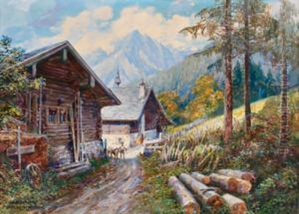 Bei Werfen Oil Painting by Friedrich Frank