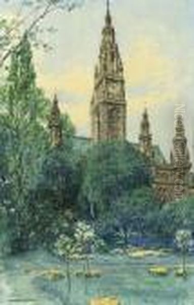 Das Wiener Rathaus Oil Painting by Friedrich Frank