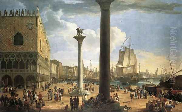 The Molo with the Ducal Palace c. 1710 Oil Painting by Luca Carlevaris