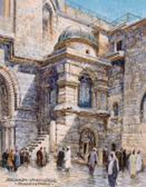 Gerusalemme - Chiesa Del Santo Sepolcro Oil Painting by Friedrich Frank