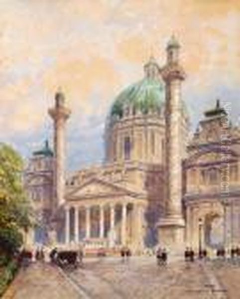 Chiesa Di San Carlo A Vienna Oil Painting by Friedrich Frank