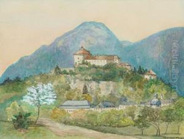 Fortezza Di Geroldseck Presso Kufstein In Tirolo Oil Painting by Friedrich Frank