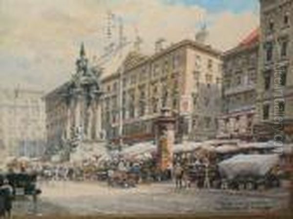 Wien - Hoher Markt Oil Painting by Friedrich Frank