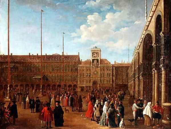 The Piazza di San Marco, Venice Oil Painting by Luca Carlevaris