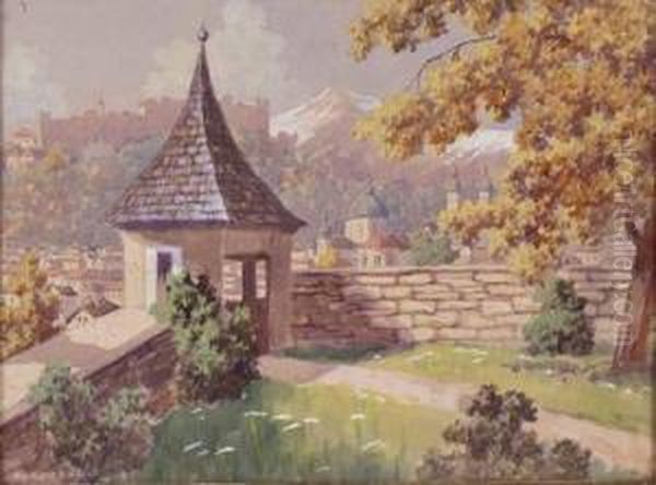 Salzburgblick Vomkapuzinerberg Oil Painting by Hans Frank