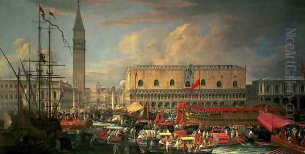 Bucintoro in the Bacino, Venice Oil Painting by Luca Carlevaris