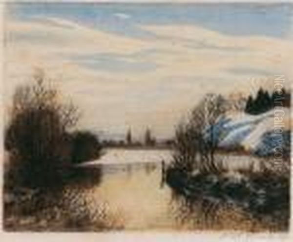 Winterlandschaft Oil Painting by Hans Frank