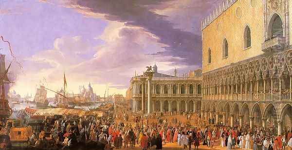 Entry of the Earl of Manchester into the Doge's Palace, 1707 Oil Painting by Luca Carlevaris