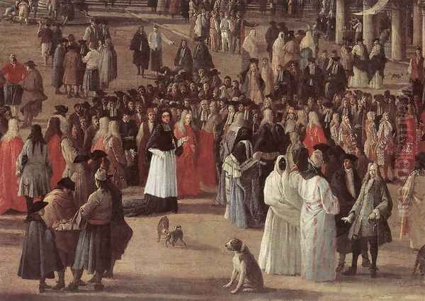 The Reception of Cardinal César d'Estrées (detail) 1701 Oil Painting by Luca Carlevaris