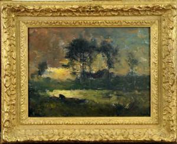 Paysage Au Crepuscule Oil Painting by Lucien Frank