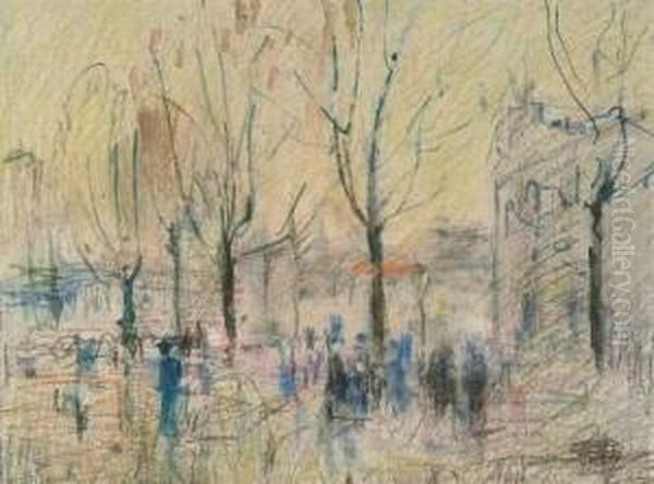 Place Animee Oil Painting by Lucien Frank