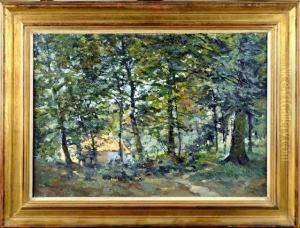 [sous-bois] Oil Painting by Lucien Frank