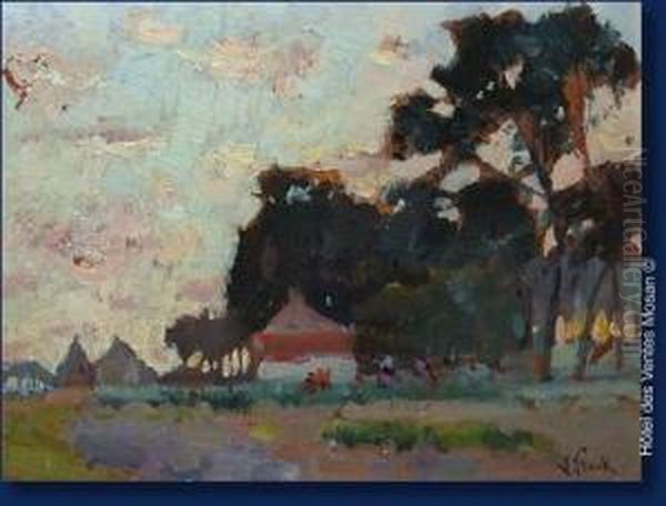 Paysage Rural Oil Painting by Lucien Frank