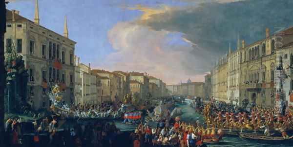 Regatta Held in Honour of Frederick VI of Denmark (1671-1730) 1709 Oil Painting by Luca Carlevaris