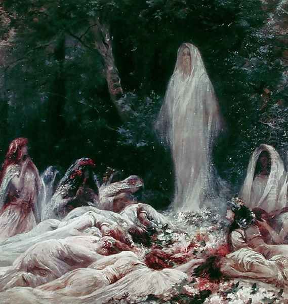 Apparition, illustration for a literary work by Edmond Rostand (1868-1918) Oil Painting by Georges Jules Victor Clairin