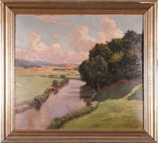 Wczesny Ranek Nad Rzeka Oil Painting by Franz Frankl