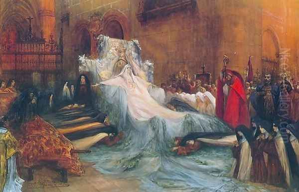 Sarah Bernhardt in 'Sainte Therese d'Avila' Oil Painting by Georges Jules Victor Clairin