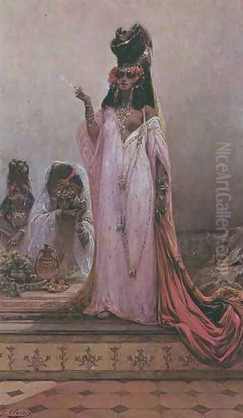 Harem Woman Oil Painting by Georges Jules Victor Clairin