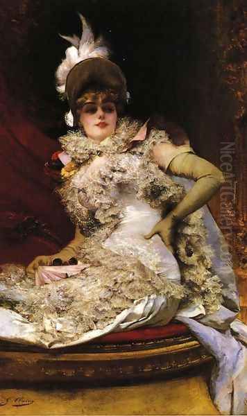 At the Opera Oil Painting by Georges Jules Victor Clairin