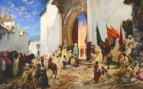 Entry of the Sharif of Ouezzane into the Mosque, 1876 Oil Painting by Georges Jules Victor Clairin