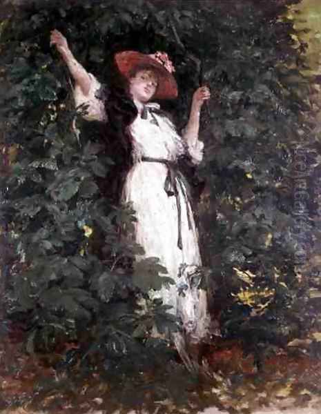 Sarah Bernhardt in the Trees Oil Painting by Georges Jules Victor Clairin