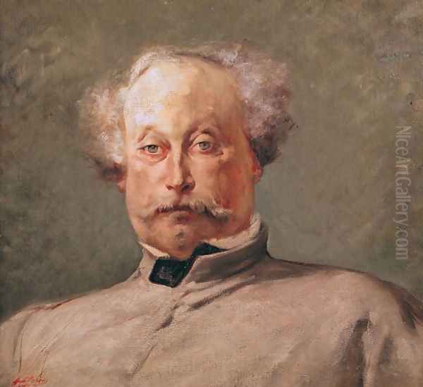 Portrait of Alexandre Dumas fils (1824-95) Oil Painting by Georges Jules Victor Clairin