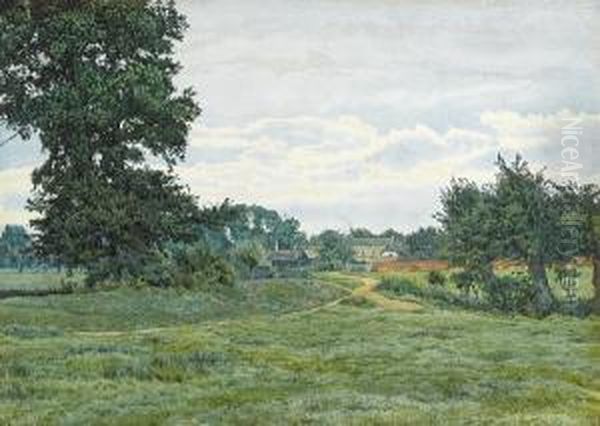 A Village In The Fens Oil Painting by William Fraser Garden