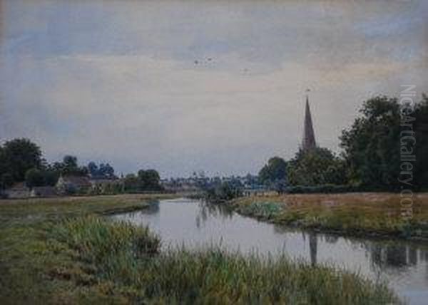 Village By The Ouse Oil Painting by William Fraser Garden