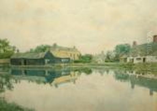 Hemingford On The Ouse Oil Painting by William Fraser Garden