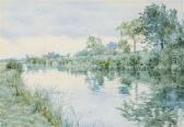 A Summer's Day By The River Oil Painting by William Fraser Garden