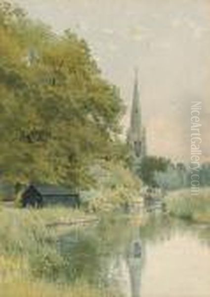 The Parish Church At St. Ives Oil Painting by William Fraser Garden