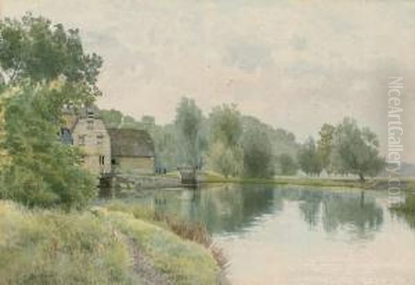 Houghton Mill On The River Ouse Oil Painting by William Fraser Garden