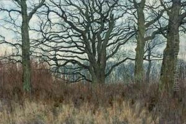 A Wood In Winter Oil Painting by William Fraser Garden