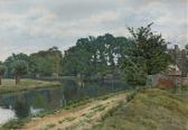 The Old Mill Hemingford Grey Oil Painting by William Fraser Garden