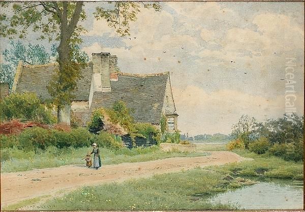 The Pike And Eel Inn, Nr Needingworth, Huntingdonshire Oil Painting by William Fraser Garden