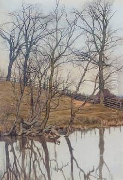 Views From The River Bank Oil Painting by William Fraser Garden