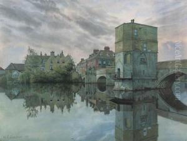 St Ives Bridge, St Ives, Huntingdonshire Oil Painting by William Fraser Garden