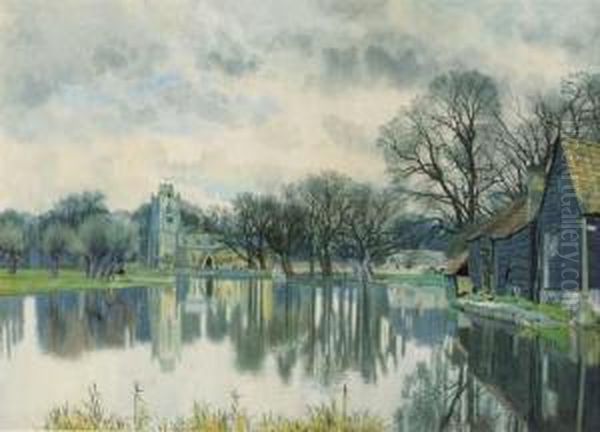 Hemingford Grey, Huntingdonshire Oil Painting by William Fraser Garden