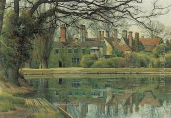 Bromham Hall, Bromham, Bedfordshire Oil Painting by William Fraser Garden