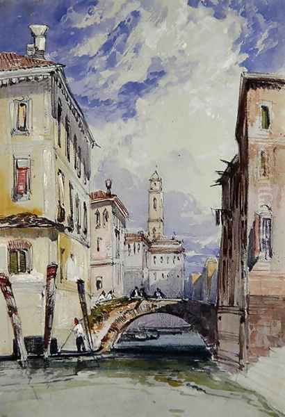 A Side Canal, Venice, 1892 Oil Painting by William Callow