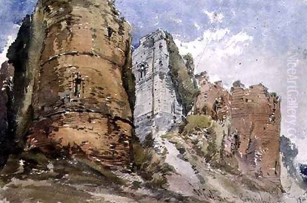 Goodrich Castle, Herefordshire Oil Painting by William Callow